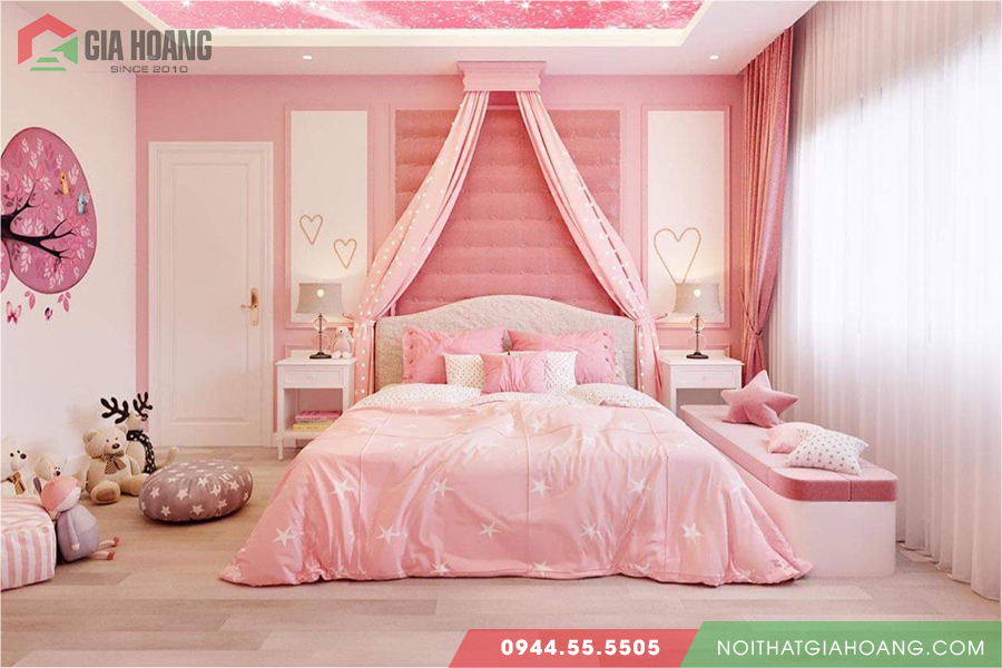 Phong cách phòng ngủ màu hồng - Nội thất Gia Hoàng
