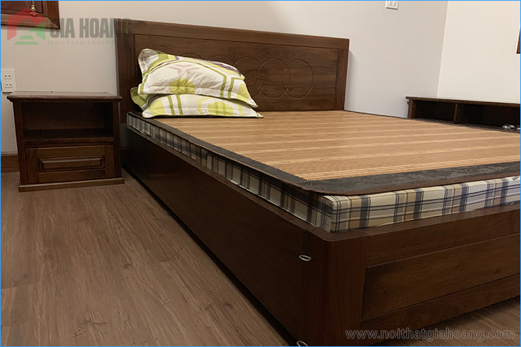 Giường tủ đầu giường gỗ Óc Chó tự nhiên